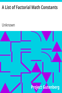 A List of Factorial Math Constants