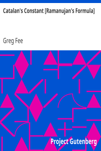 Catalan’s Constant [Ramanujan’s Formula]