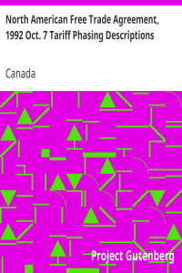 North American Free Trade Agreement, 1992 Oct. 7 Tariff Phasing Descriptions